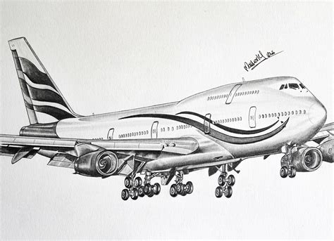 Boeing 747 // Peinture D'avion // Airplane Drawing // Dessin D'avion - Etsy