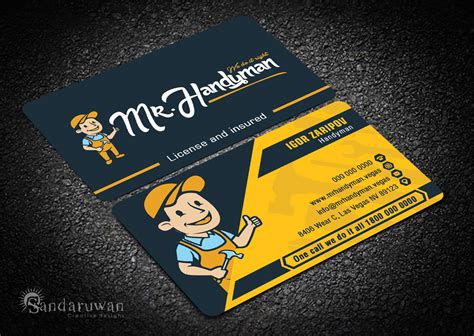 Professional, Modern, Handyman Business Card Design for a Company by Sandaruwan | Design #13337034