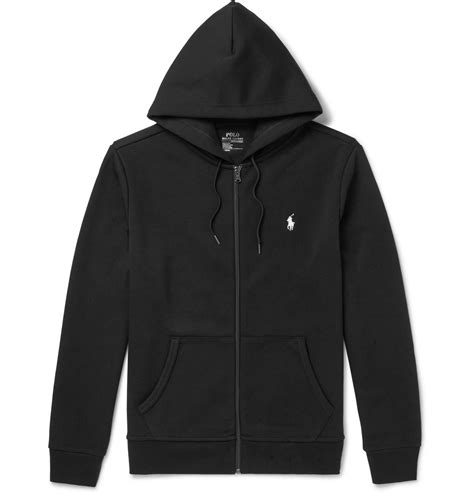 Black Jersey Zip-Up Hoodie | Polo Ralph Lauren | Polo ralph lauren hoodie, Ralph lauren hoodie ...