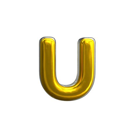 Mental Yellow Letter U 3D Render 11434308 PNG