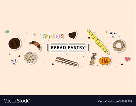 Bread pastry Royalty Free Vector Image - VectorStock