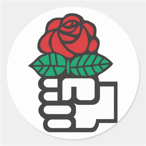 Democratic Socialism (the fist and rose symbol) Classic Round Sticker ...