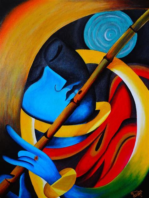 Lord Krishna - Modern Art Painting by Deepalakshmi Sampath