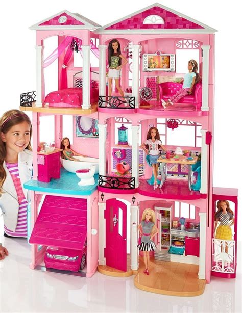 Large Doll house Barbie 3 Story Furniture Girls Play Set 70 ...