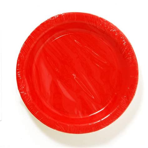 7" Red Party Dessert Disposable Paper Plates — KT Supply LLC