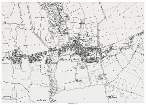 Old maps of Essex - Waltham Abbey 1897