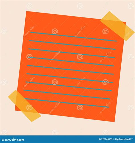 Red Colour Notepad Pin on Creamy Background Wall Stock Illustration ...