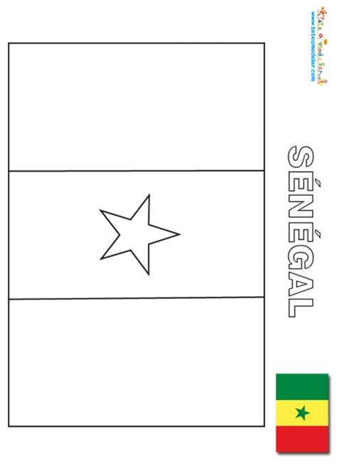 Coloriage du drapeau du Sénégal sur Tête à modeler