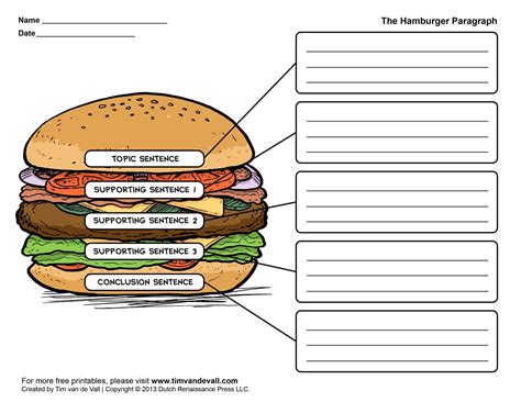 Hamburger Graphic Organizer | Graphic organizers, Writing graphic organizers, Paragraph worksheets