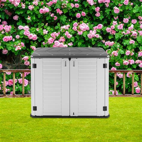 Ktaxon Storage Deck Box Courtyard Storage Box HDPE Plastic White 250 ...