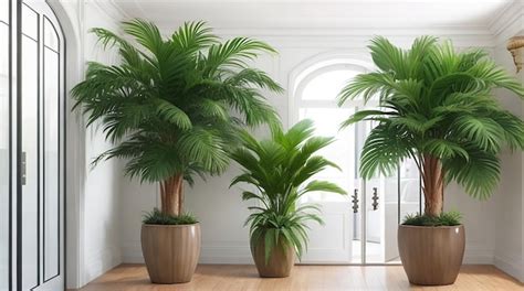 Premium AI Image | Indoor pot fan palm trees as classic houseplants