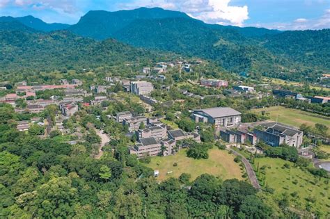 Premium Photo | Aerial view of andalas university campus padang city