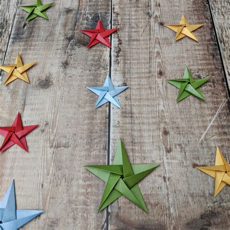 Origami Star Garland Christmas Decoration Hanging Paper | Etsy