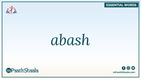 abash | Definition of abash - mPaathShaala