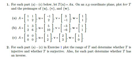 Solved Kernel and range of linear transformation Kernel and | Chegg.com