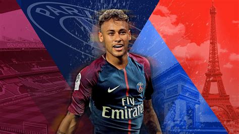 Neymar In Parris Eiffel Tower Background Wearing Blue Maroon Sports ...