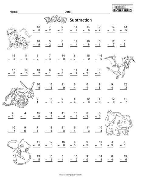 Pokémon Worksheets - Teaching Squared in 2020 | Math worksheets, Free ...