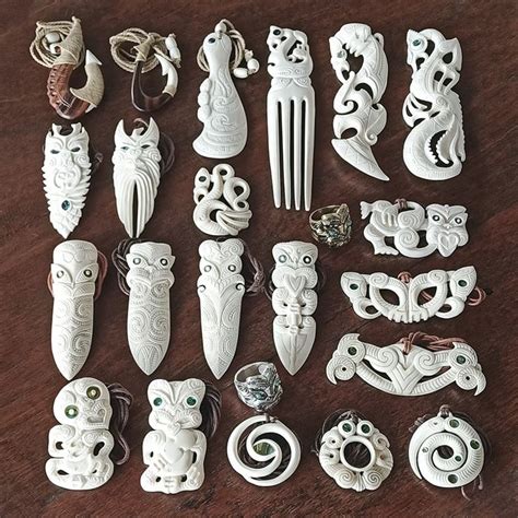 Maori Necklace Bone Carvings | Unique Wood Carving Art