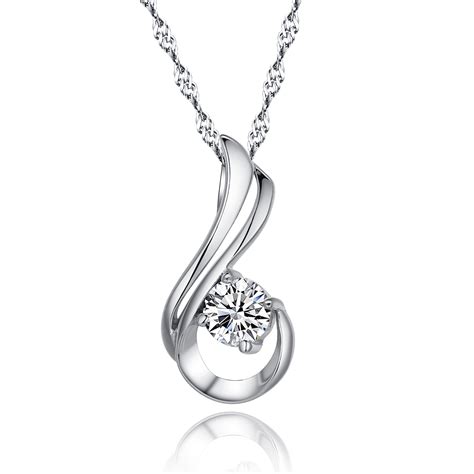 Genuine 100% 925 Sterling Silver Pendant Necklace Paved Cubic Zirconia CZ And 18 Inch Silver ...