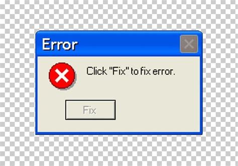 an error screen with the error button highlighted on it, which shows ...