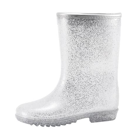 Silver Glitter Wellies