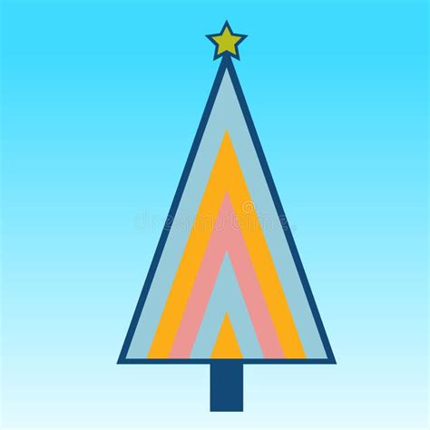 Christmas Tree Geometric Shape with Abstract Pattern Icon Vector Art Stock Vector - Illustration ...