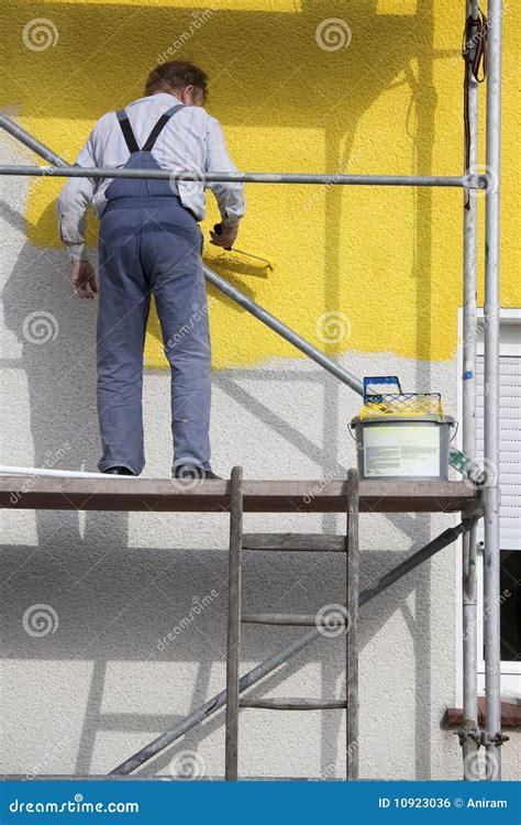 Painter On A Scaffold Royalty Free Stock Image - Image: 10923036