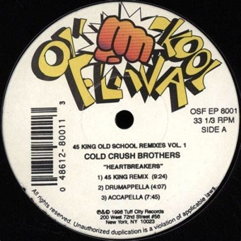 Cold Crush Brothers - 45 King Old School Remixes Vol. 1 - 12" Vinyl - Ear Candy Music