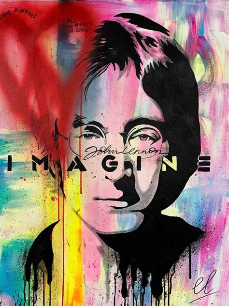 Beatles - John Lennon by artist EL - Artwork/ Painting - - Catawiki