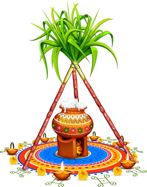 Download Sugarcane Clip Art Yellow - Happy Pongal Images Download - Png ...