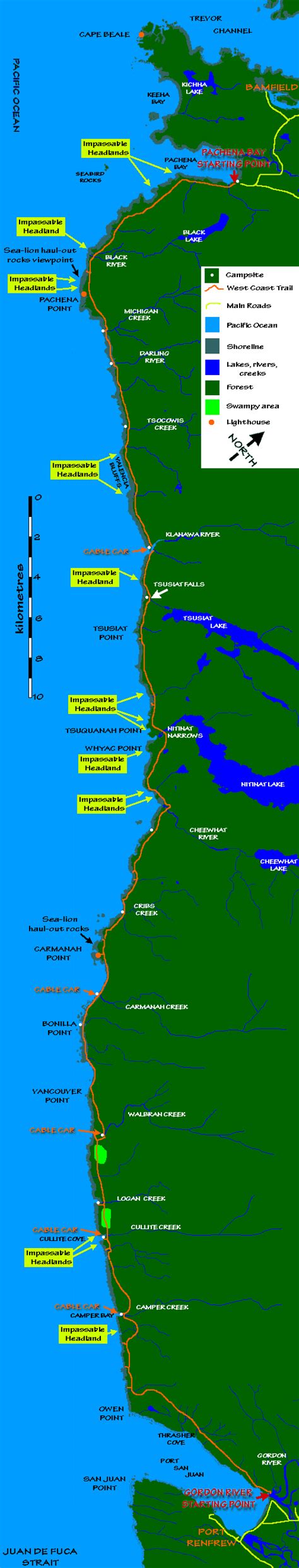 west coast trail map