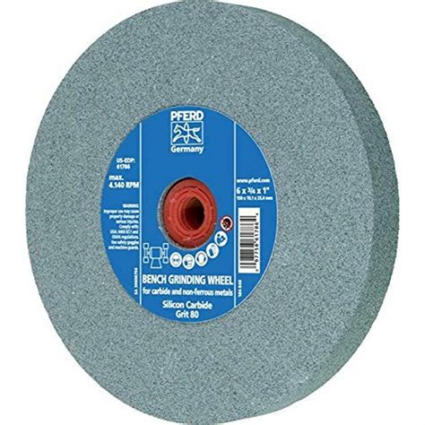 61786 Bench Grinding Wheel, Silicon Carbide, 6" Diameter, 3/4" Thick, 1" Arbor - Walmart.com ...