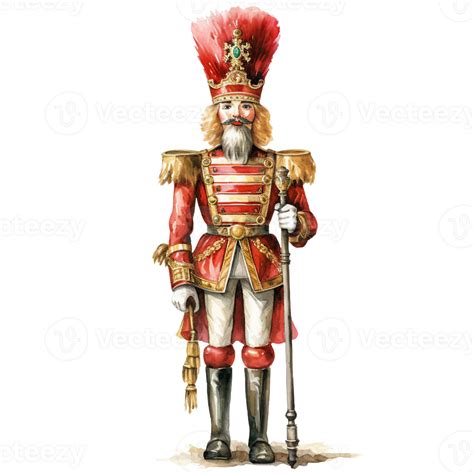 christmas nutcracker watercolor clipart isolated with soldier dress ai generated 27242211 PNG