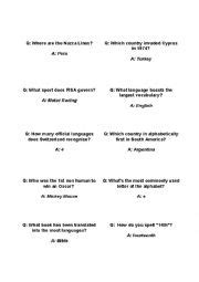 General Knowledge Board Game - ESL worksheet by andymotion