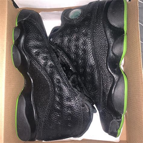 Air Jordan 13 retro bg Black / altitude green Size... - Depop