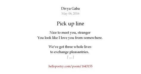 Pick up line by Divya Gaba - Hello Poetry