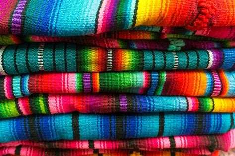 Premium Photo | Different colorful fabrics, mayan style as pattern