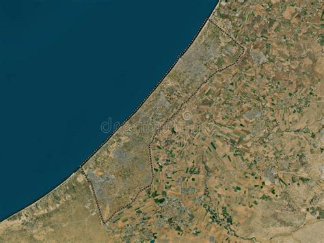 Gaza Strip, Palestine. High-res Satellite. No Legend Stock Illustration ...