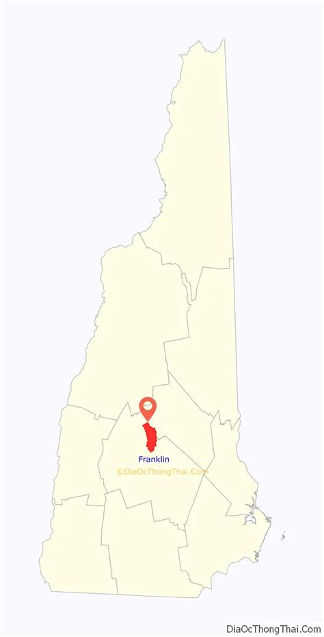 Map of Franklin city, New Hampshire - Thong Thai Real