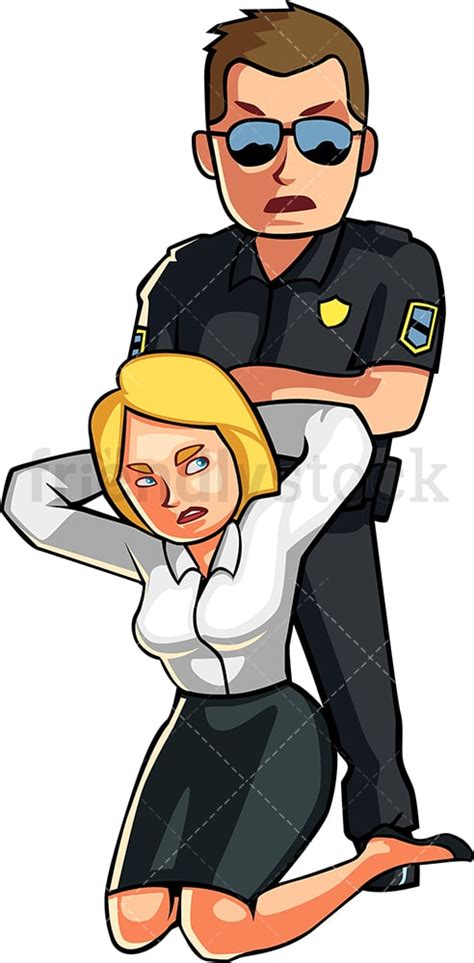 Woman Being Arrested Clipart