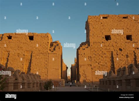 Pylon at Karnak temple complex, Luxor Stock Photo - Alamy