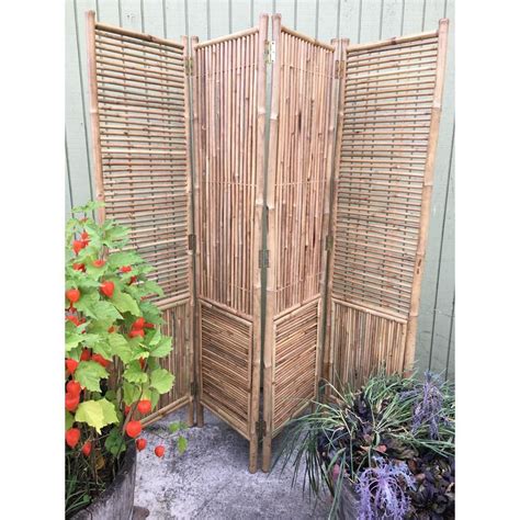 MGP 72 in. W x 72 in. H Bamboo Screen 4-Panel Self Standing Screens BSC-98 - The Home Depot ...