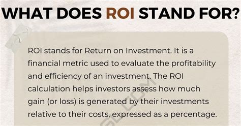 ROI Meaning: What Does ROI Stand For? • 7ESL