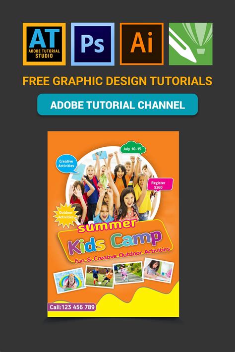 CorelDraw Tutorial- Kids Summer Camp Flyer Design Summer Camps For Kids, Summer Kids, Graphic ...