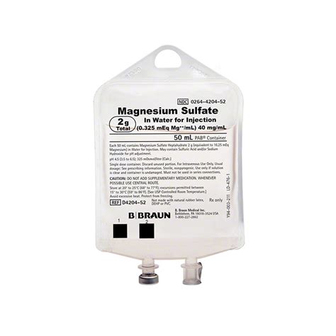 Magnesium Sulfate In Water For Injection, G/50 ML, 59% OFF