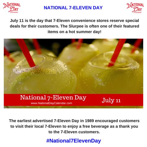 NATIONAL 7-ELEVEN DAY - July 11 | National, Eleventh, 7 eleven