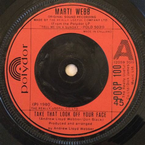 Marti Webb – Take That Look Off Your Face (1980, Vinyl) - Discogs