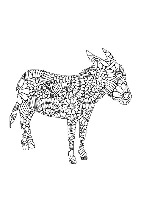 Donkey Coloring Page Zentangle, Coloring Sheets, Coloring Books ...