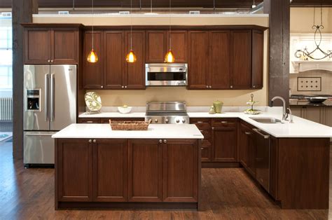 Walnut Kitchen Cabinets Modern / Walnut cabinets, white tile backsplash, stainless steel ...