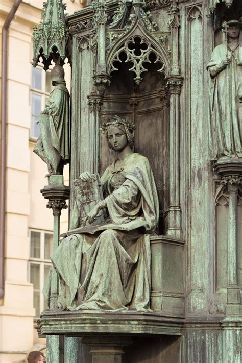 Gothic Statue On Walls Of St Vitus Cathedral Stock Photo - Image of czech, exterior: 17191154